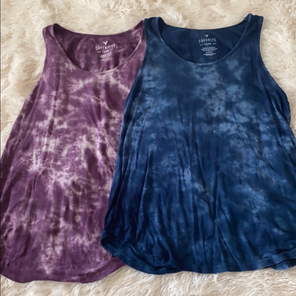 Bundle AE Tie Dye Tanks - Blue and Purple